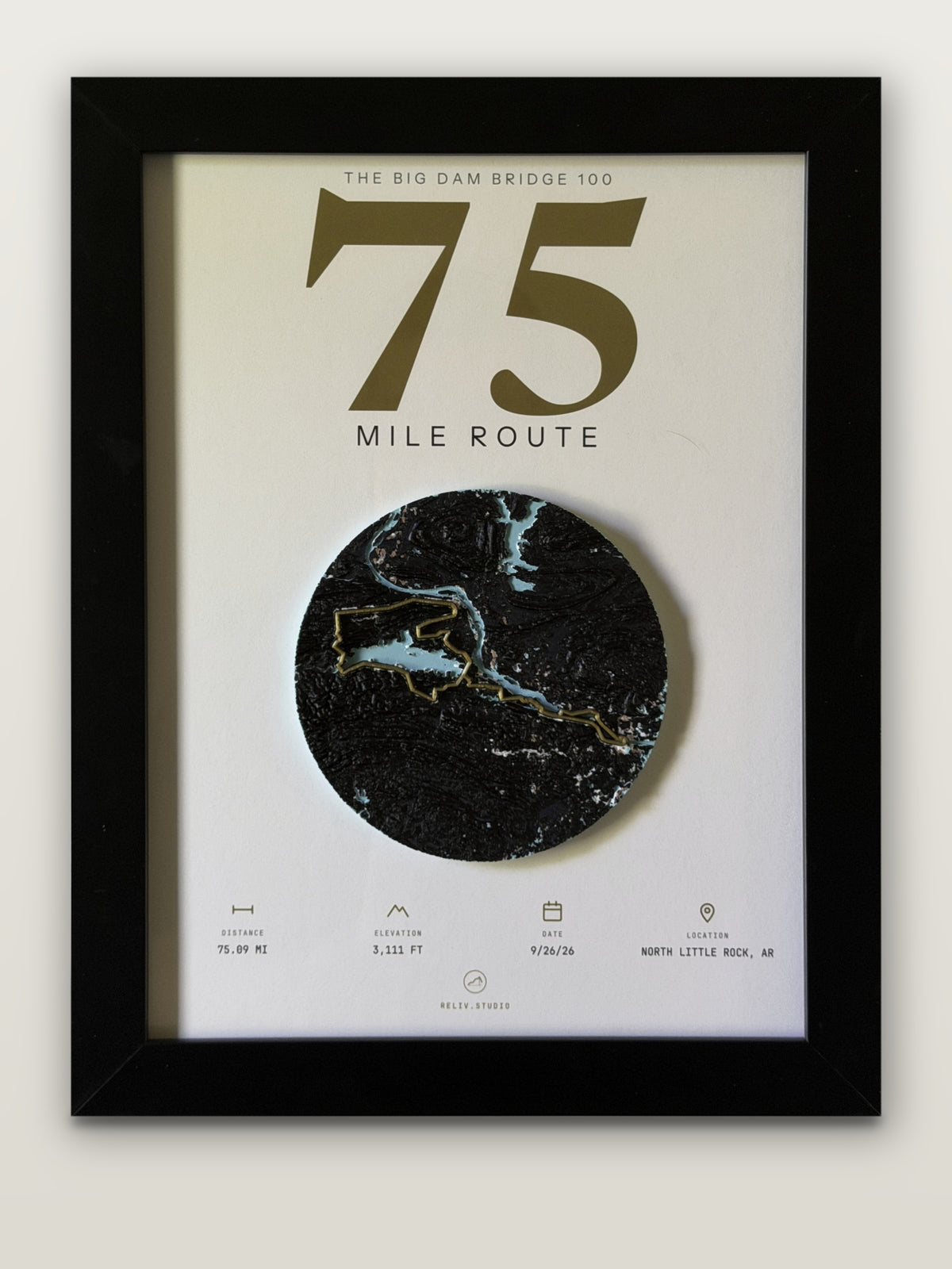 THE MARKER, 75 mile route, framed relief